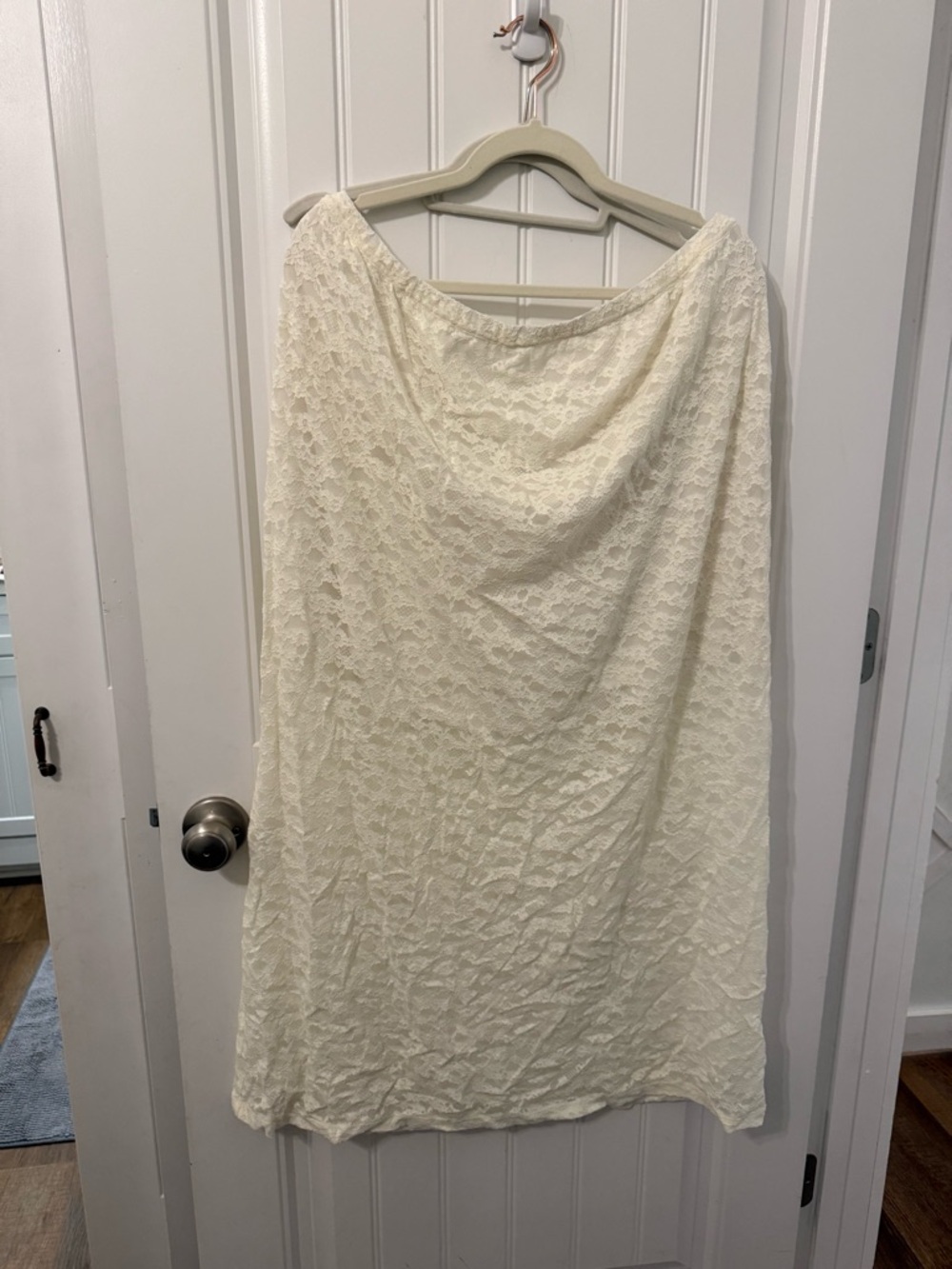aerie Cream Lace Midi Skirt